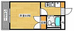 パステルクボ15 1Kの間取図画像