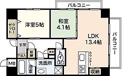 アルル五日市駅前 3階2LDKの間取り