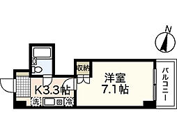アメニティハイム 1階1Kの間取り