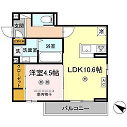 campanella江波二本松 2階1LDKの間取り
