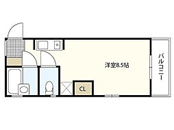 BBビル 2階ワンルームの間取り