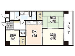 Ａｒｉｓｔａ広島平和大通り 9階3DKの間取り