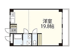 中田ビル ワンルームの間取図画像