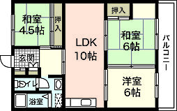 山陽マンション 5階3LDKの間取り