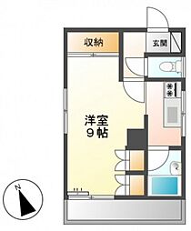 ヴェルディ八幡 1Kの間取図画像