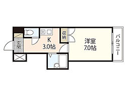 トロール吉島 5階1Kの間取り