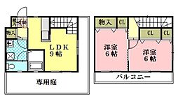ピアーノ 1階2DKの間取り