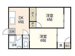 田中ビル（草津東） 2階2DKの間取り