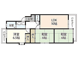シャイニングコーポN 3LDKの間取図画像