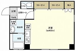 十日市清水ビル 3階ワンルームの間取り