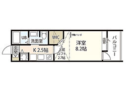 アイステージ十日市 7階1Kの間取り
