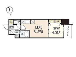 Ｓ−ＲＥＳＩＤＥＮＣＥ国泰寺町二丁目 5階1LDKの間取り