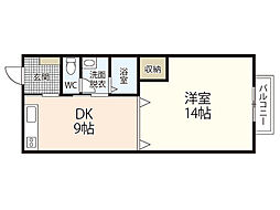 大田ビル 1DKの間取図画像