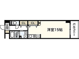 Le Chat 壱番館 5階ワンルームの間取り