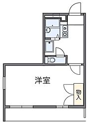 レオパレスエスペランサ 1階1Kの間取り