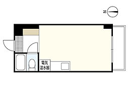ポエム松川 4階ワンルームの間取り