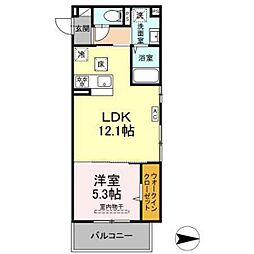 グレイスガーデンA 1階1LDKの間取り
