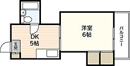 コーポ福島 1DKの間取図画像