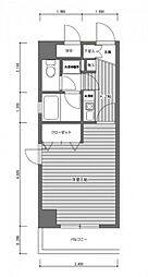 La Shanti 本川 5階1Kの間取り