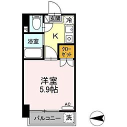SYビル 3階1Kの間取り