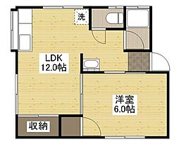 ウィングヒル 1LDKの間取図画像
