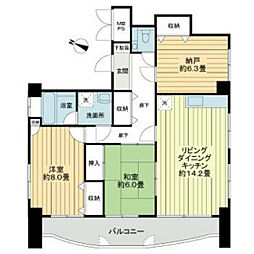 グランドールアサヒ 2階2SLDKの間取り