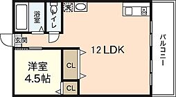 山田ビル 1LDKの間取図画像