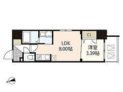 S-RESIDENCE観音公園aloria 5階1LDKの間取り