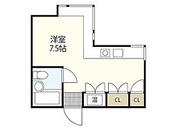 グリーンハイム ワンルームの間取図画像