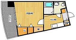 サンクレスト 2階1Kの間取り