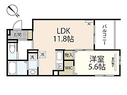 セジュールＴＯＭ 2階1LDKの間取り