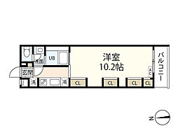 ディアコート御幸 3階1Kの間取り