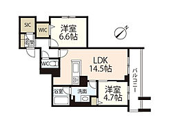 フィグ古江東町 3階2LDKの間取り