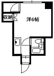 コーポ大原 ワンルームの間取図画像