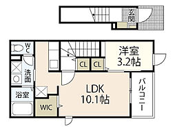 サンライトI 2階1LDKの間取り