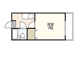 KENSEI9 3階ワンルームの間取り