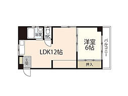 府中城ケ丘ビル 2階1LDKの間取り