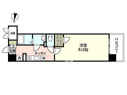 第31友建ビル 2階1Kの間取り