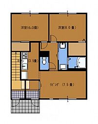 サンビレッジ府中　Ｂ 1階2LDKの間取り
