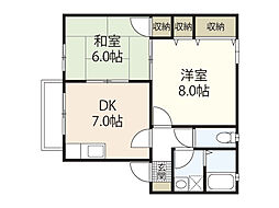 パストラル 2DKの間取図画像