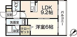 エミネンス大町 1階1LDKの間取り