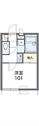 レオパレスきのした荘 2階1Kの間取り