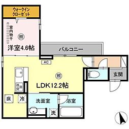 プラトーメゾン 1LDKの間取図画像