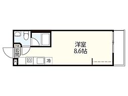 リバーノース大町西 3階ワンルームの間取り