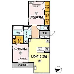 ボナール 2階2LDKの間取り