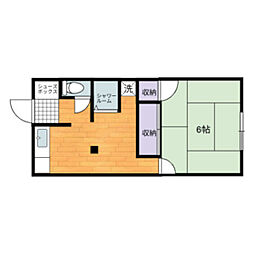 涼和荘 1DKの間取図画像