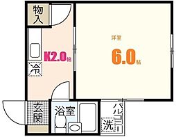Dハイム 1Kの間取図画像