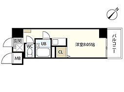 田中興産本社ビル ワンルームの間取図画像