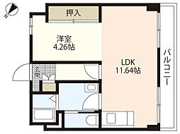 ソフィアコート庚午中 1LDKの間取図画像