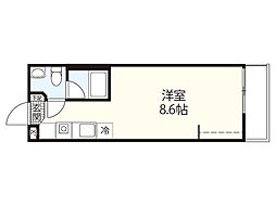 リバーノース大町西 ワンルームの間取図画像